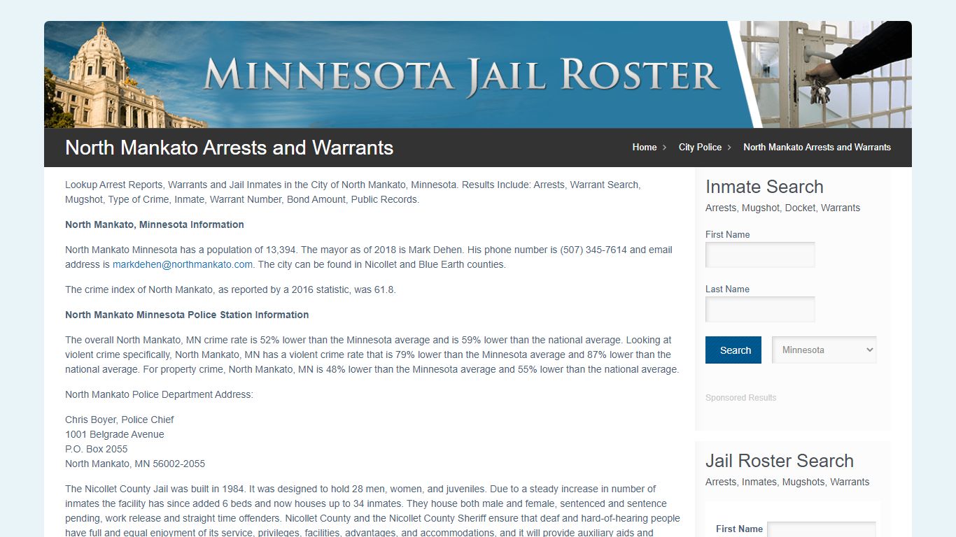 North Mankato Arrests and Warrants | Jail Roster Search