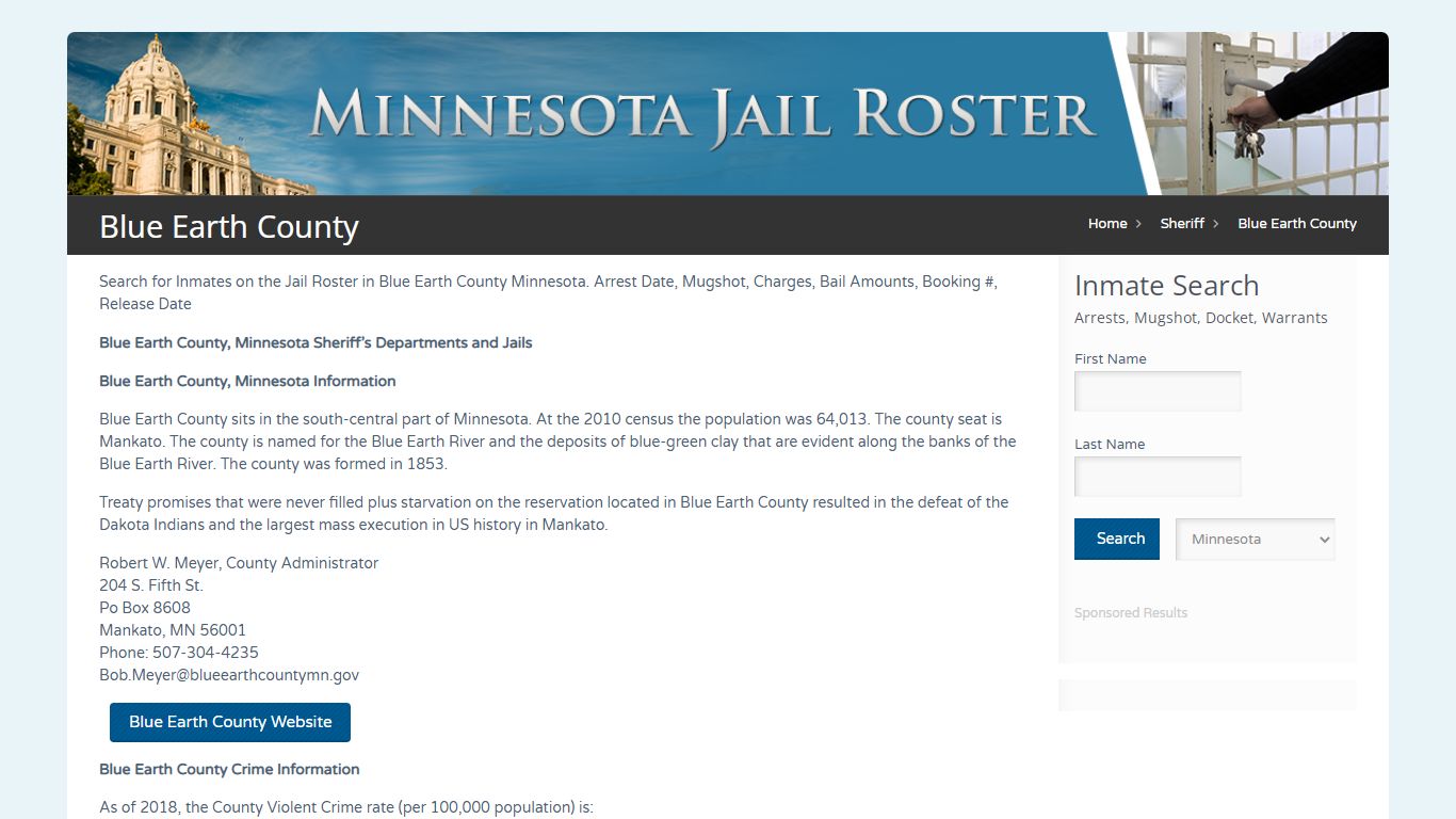 Blue Earth County | Jail Roster Search - MinnesotaJailRoster.com
